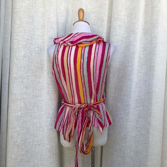 Lauren Ralph Lauren petite sleeveless colorful blouse - Picture 2 of 12